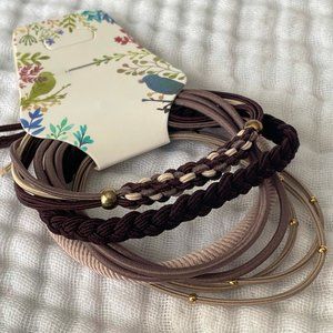 New!  5 pack Assorted Friendship Bracelet Hairties